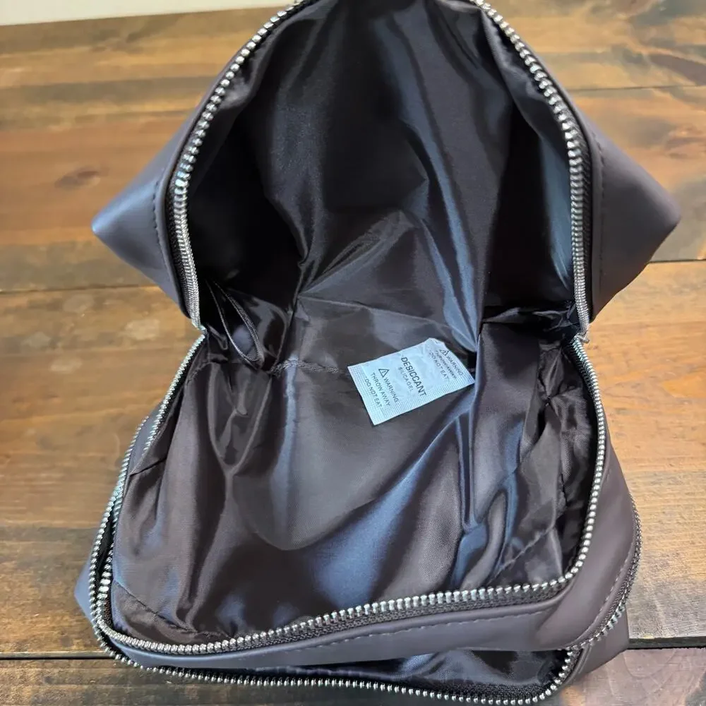 DOLCE & GABBANA Beauty Travel Toiletry Bag Dark Brown Two Zippered Compartments